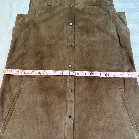 Vince. Suede Goat Leather Snap Button Front Collared Tunic / Vest Sz 0 - Picture 9 of 16